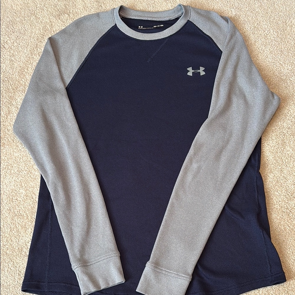 Under Armour Crewneck Blue and Gray Sweater Athletic Fit